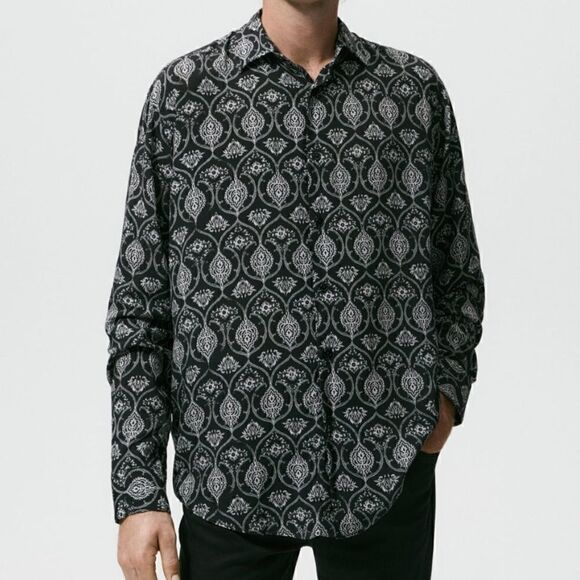 NWT Zara Crest Print Shirt - Picture 1 of 9